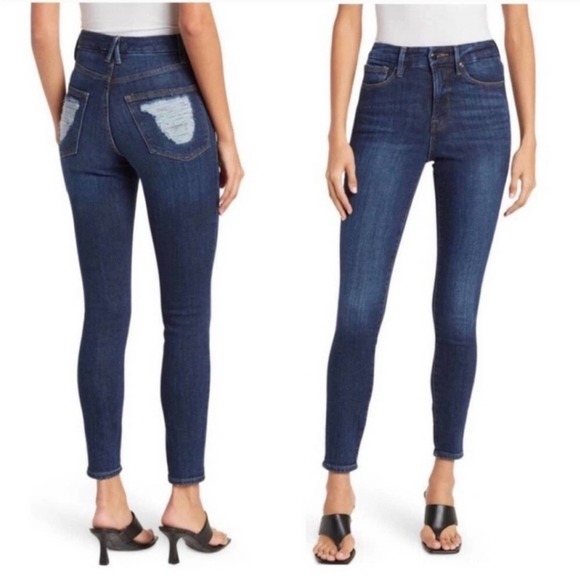 Good American Denim - NWT Good American Good Waist Jeans with Chewed Back Pockets